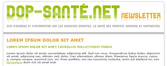 Outil de cr�ation et d'envoi de la newsletter Dop-Sante
